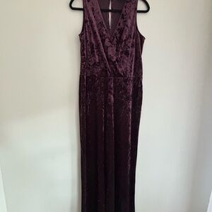 Elegant Velvet Purple Dress